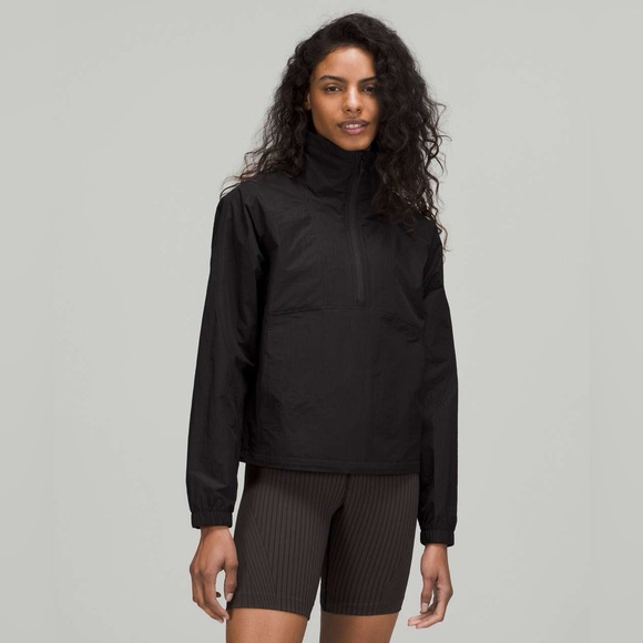 lululemon athletica Jackets & Blazers - Lululemon Lightweight Half-Zip Track Pullover | Size 8 Black